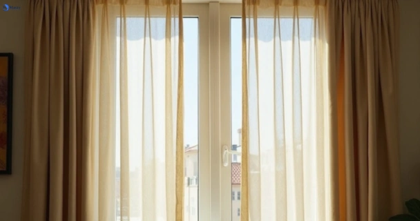 Dusty and dull curtains in kanahooka-nsw before steam cleaning